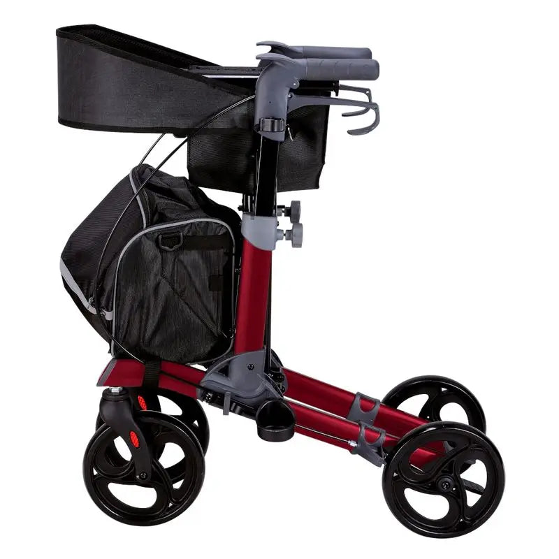 Garcia 1880 Folding Aluminium Rollator With Brakes New Style (Red)