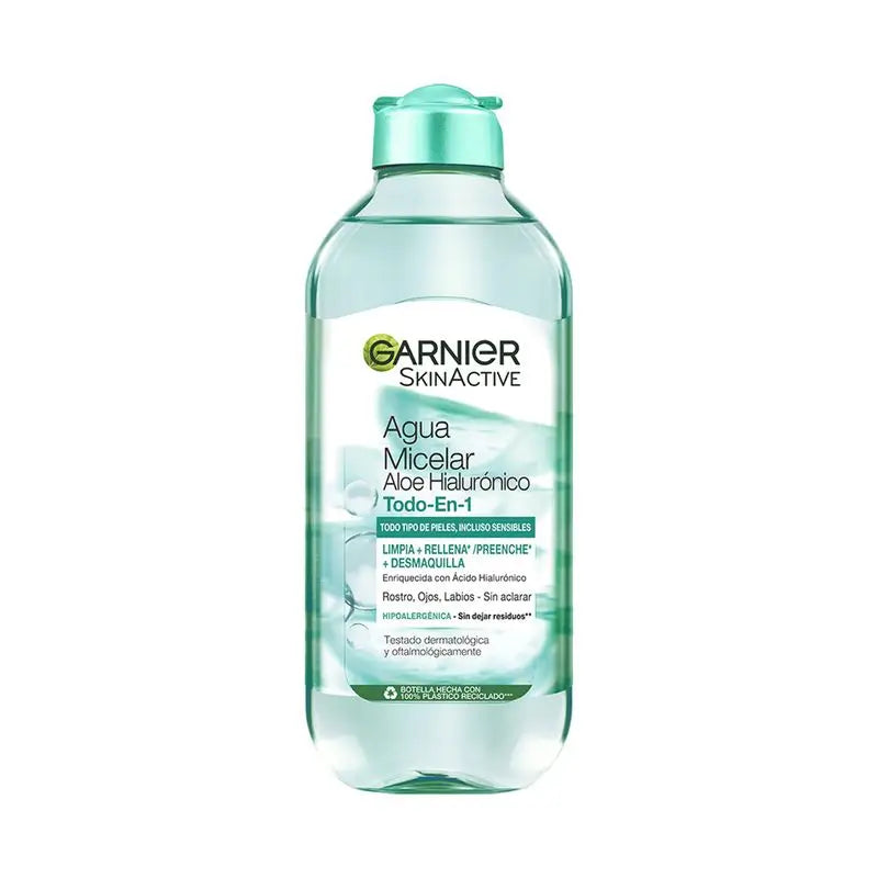 Garnier Aloe Hyaluronic Micellar Water All In 1 Cleanses, Removes Make-Up And Replenishes Face, Eyes, Lips - No Rinse