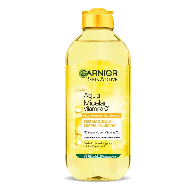 Garnier Vitamin C Micellar Water Cleanses, Removes Makeup and Brightens Dull Skin. Hypoallergenic Formula -400Ml