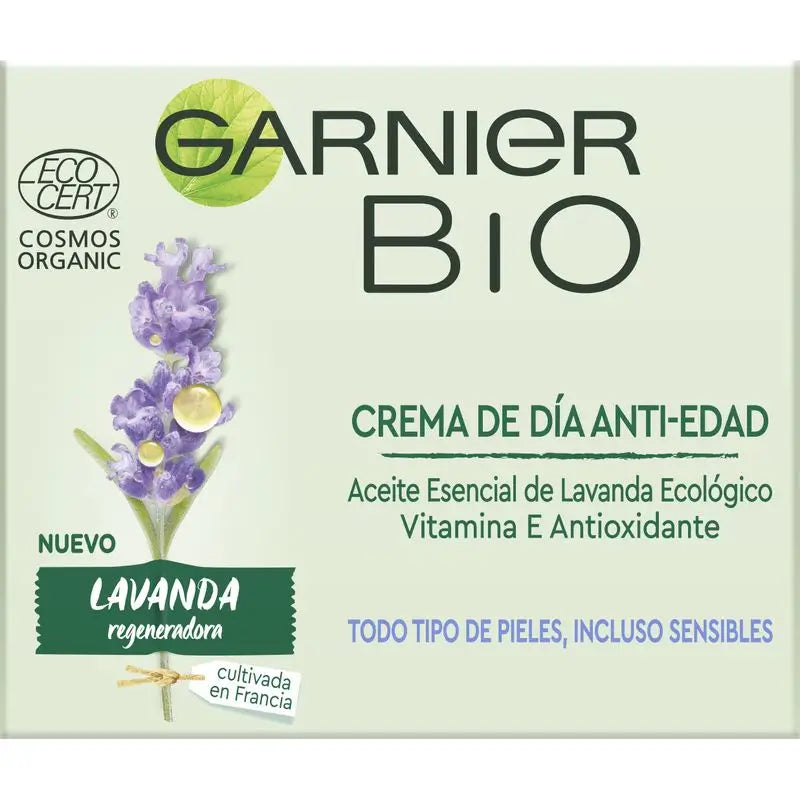 Garnier Bio Anti-Age Regenerating Cream Lavender & Argan Organic Essential Oil & Vitamin E - 50 Ml