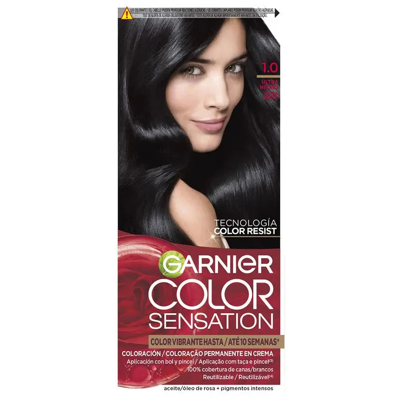 Garnier Color Sensation Cream Permanent Colour 1.0 Ultra Black