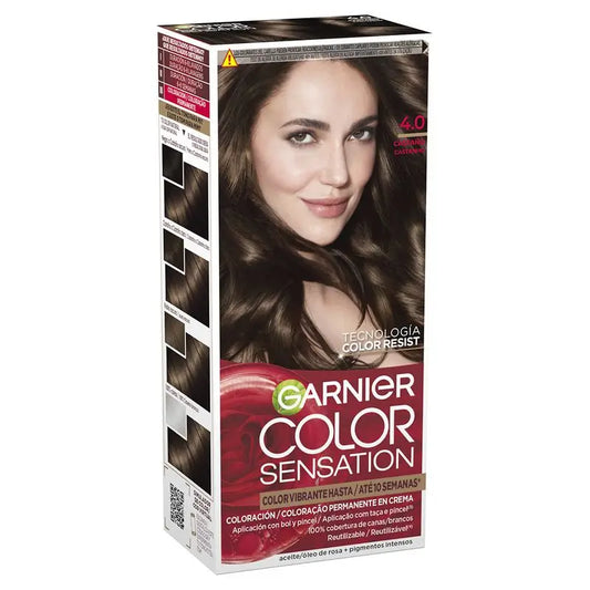 Garnier Color Sensation Cream Permanent Hair Color 4.0 Brown