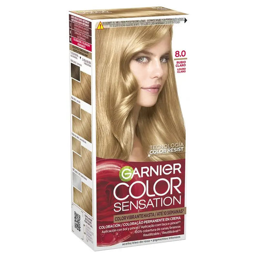 Garnier Color Sensation Cream Permanent Hair Color 8.0 Luminous Blonde