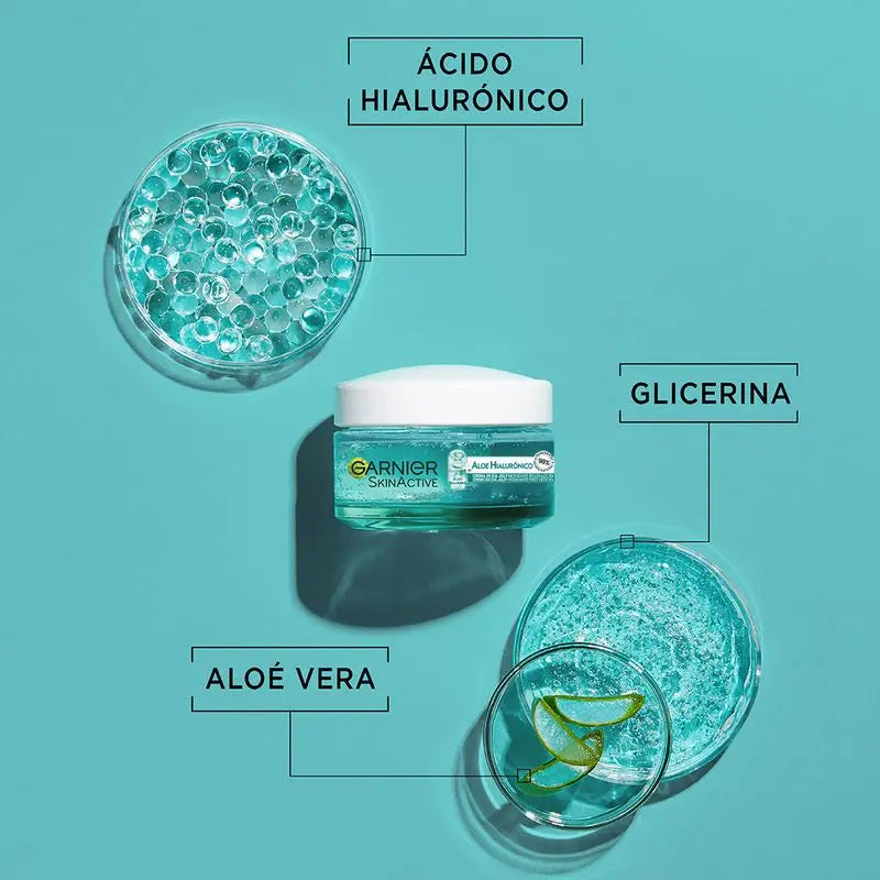 Garnier Aloe Hyaluronic Day Cream With Aloe Vera + Hyaluronic Acid. Moisturises Intensely 48H - Nourishes - Replenishes.