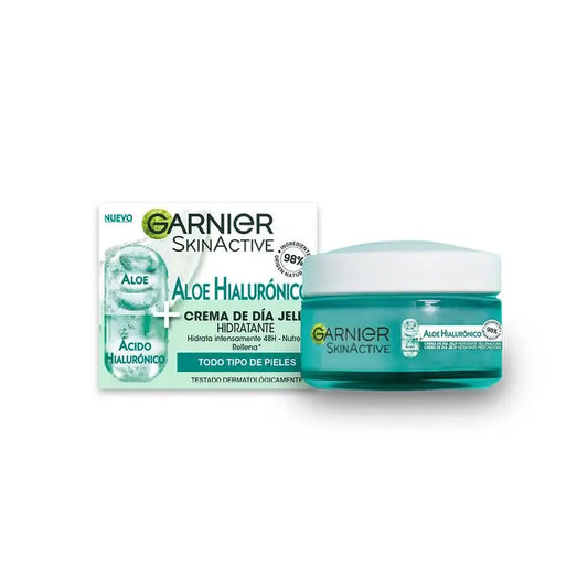 Garnier Aloe Hyaluronic Day Cream With Aloe Vera + Hyaluronic Acid. Moisturises Intensely 48H - Nourishes - Replenishes.