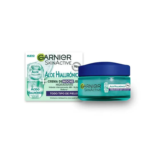 Garnier Aloe Hyaluronic Night Cream with Hyaluronic Acid + Aloe + Argan. Moisturises 48H, Nourishes, Replenishes