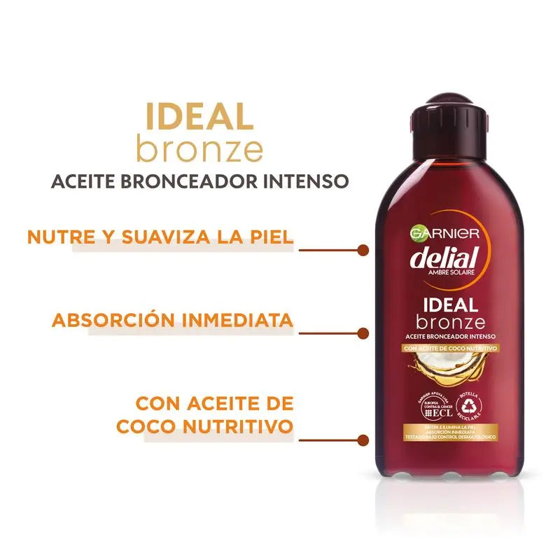 Garnier Delial Intense Tanning Oil With Nourishing Coconut Oil - 200 Ml