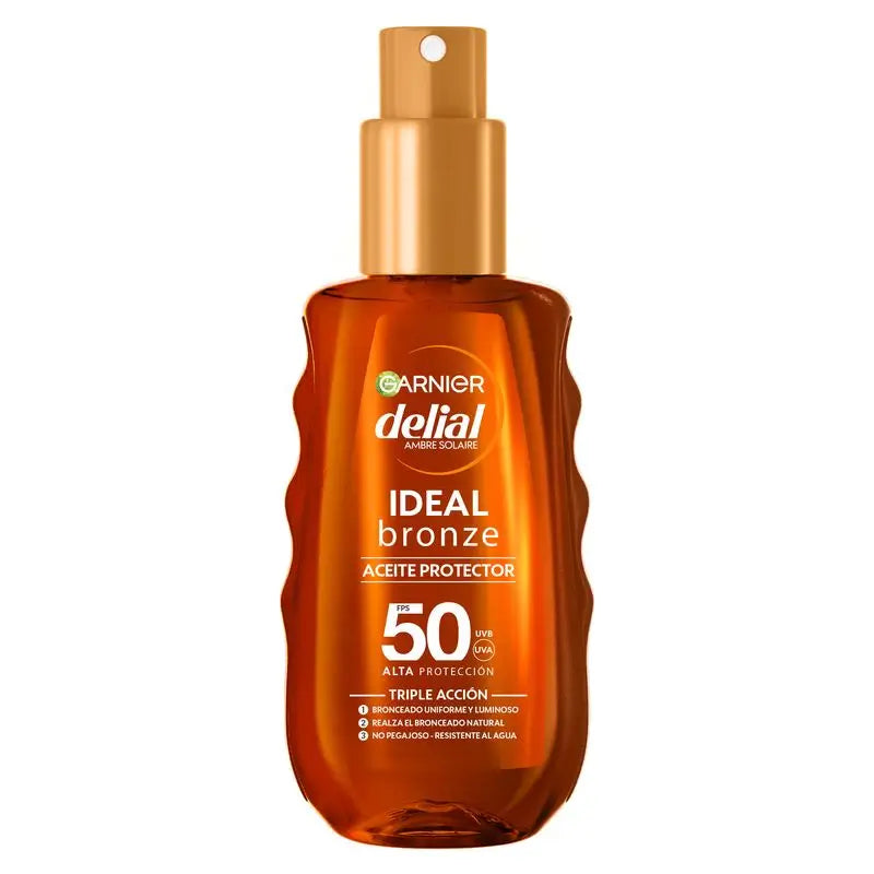 Garnier Delial Ideal Bronze Protective Oil Fps 50 For an Even and Luminous Tan - 150Ml