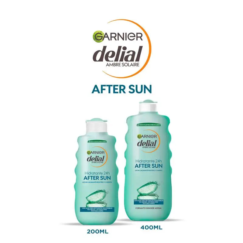 Garnier Delial After Sun Soothing Face & Body Milk With Aloe Vera To Moisturise Skin After Sun Exposure 400Ml