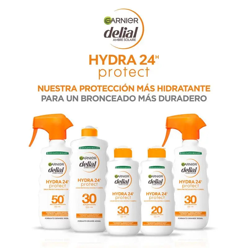 Garnier Delial Hydra 24H Protect Protective Milk Face & Body High Protection Spf 30, Soft & Moisturised Skin 200Ml