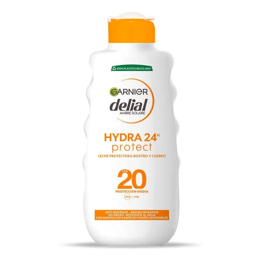 Garnier Delial Hydra 24H Protect Protective Milk Face & Body Protection Spf 20, Soft & Moisturised Skin 200Ml