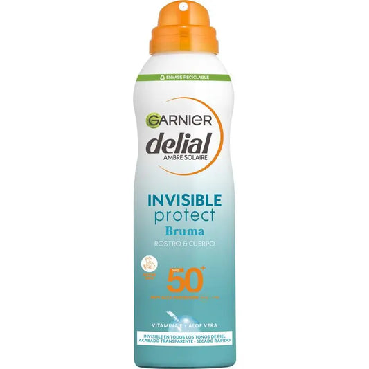 Garnier Delial Invisible Protect Mist Spf 50+ With Vitamin E And Aloe Vera For Face And Body - 200Ml