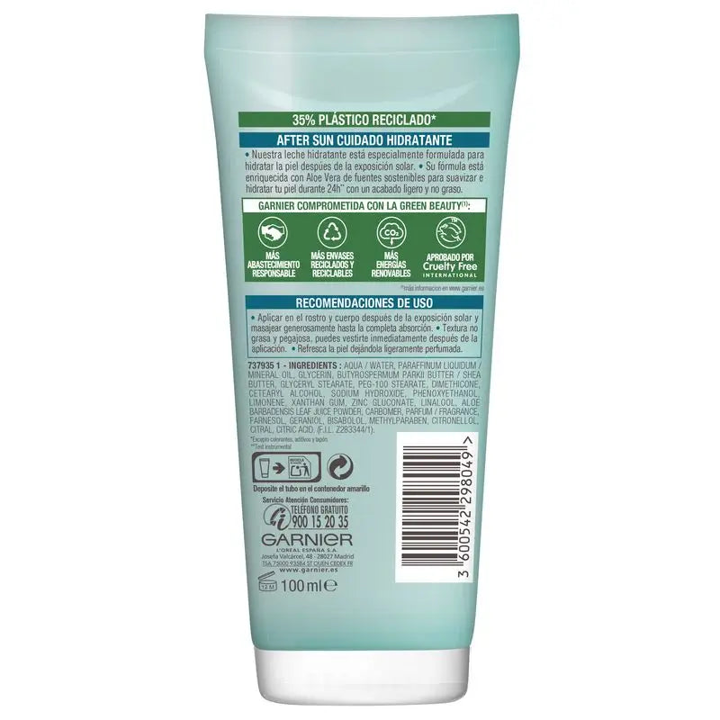 Garnier Delial After Sun Soothing Moisturising Milk With Natural Aloe 100 Ml Travel Format