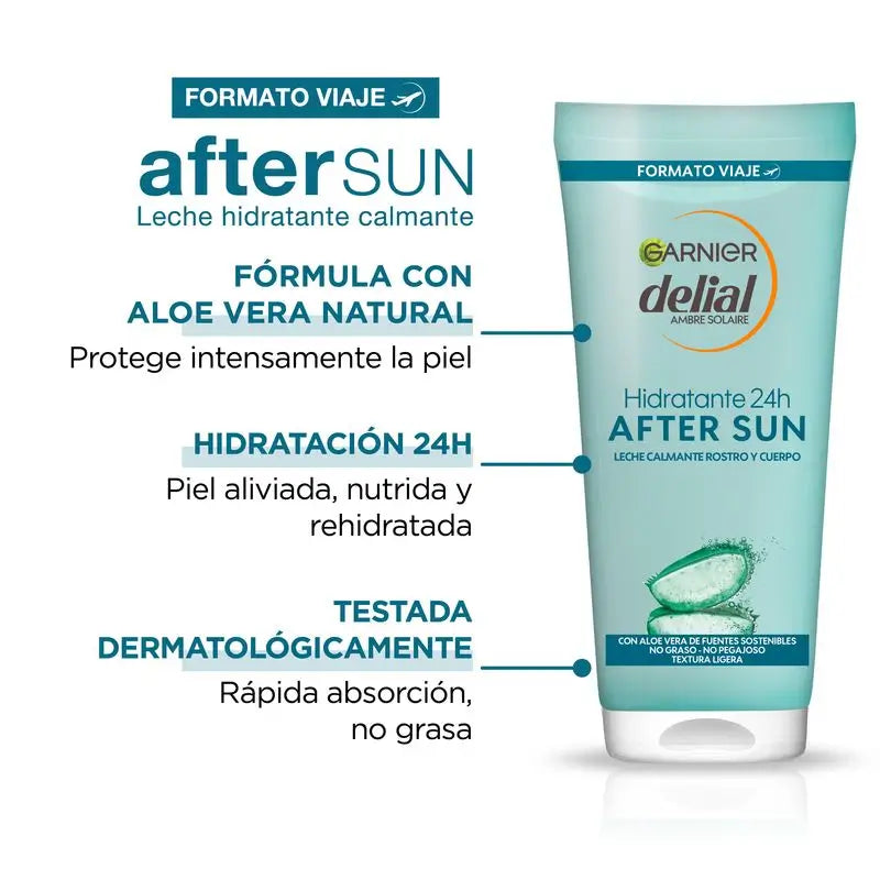 Garnier Delial After Sun Soothing Moisturising Milk With Natural Aloe 100 Ml Travel Format