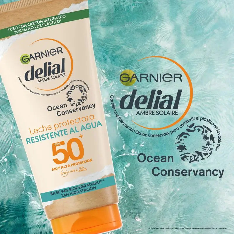 Garnier Delial Delial Protective Milk Eco Designed Spf 50. Formula 94% Biodegradable 175Ml.