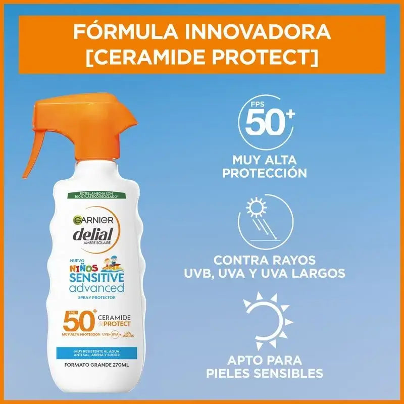 Garnier Delial Delial Children's Sunscreen Spf50 For Light & Sensitive Skin. Pediatric, 270Ml