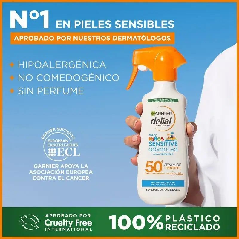 Garnier Delial Delial Children's Sunscreen Spf50 For Light & Sensitive Skin. Pediatric, 270Ml