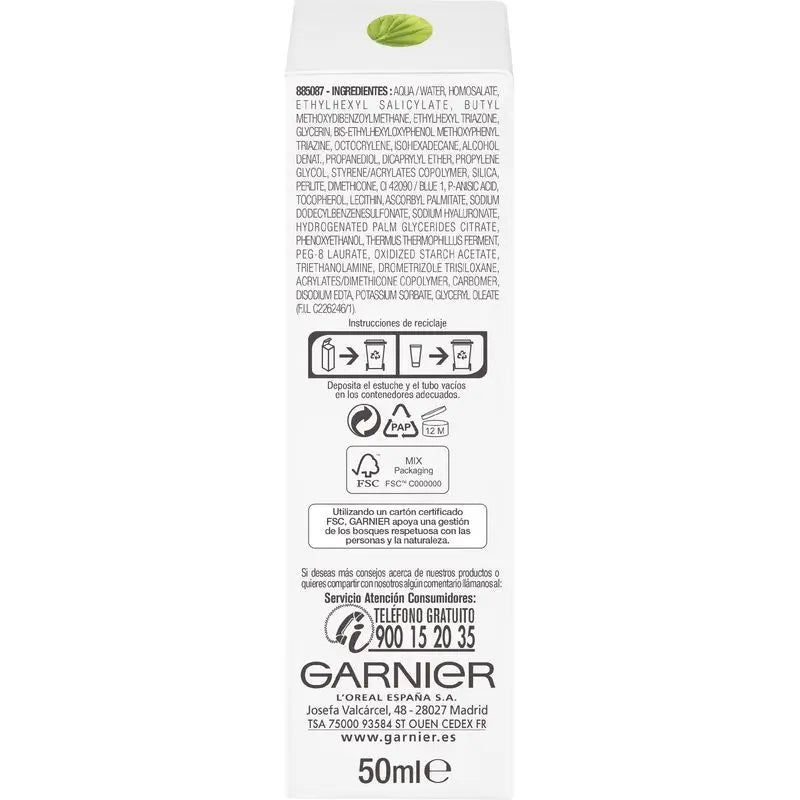 Garnier Delial Delial Sensitive Advanced Moisturising Face Cream Gel Texture High Sun Protection Ip50+ - 50 Ml