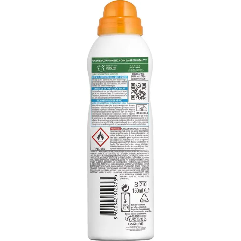 Garnier Delial Sensitive Advanced Ip50+ Mist For Sensitive, Fair and Sun Intolerant Skin. Pediatric, 150Ml