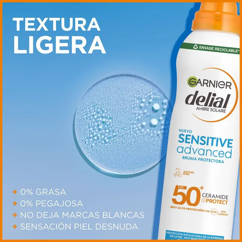 Garnier Delial Sensitive Advanced Ip50+ Mist For Sensitive, Fair and Sun Intolerant Skin. Pediatric, 150Ml