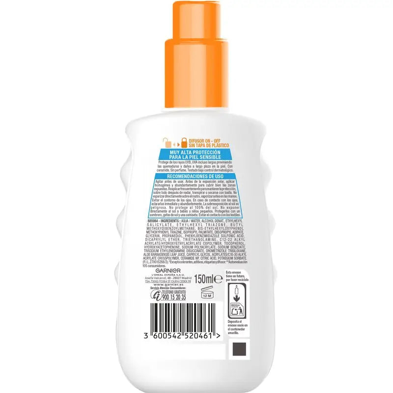 Garnier Delial Sensitive Advanced Ip50+ For Fair, Sensitive and Sun Intolerant Skin. Water Resistant,150Ml