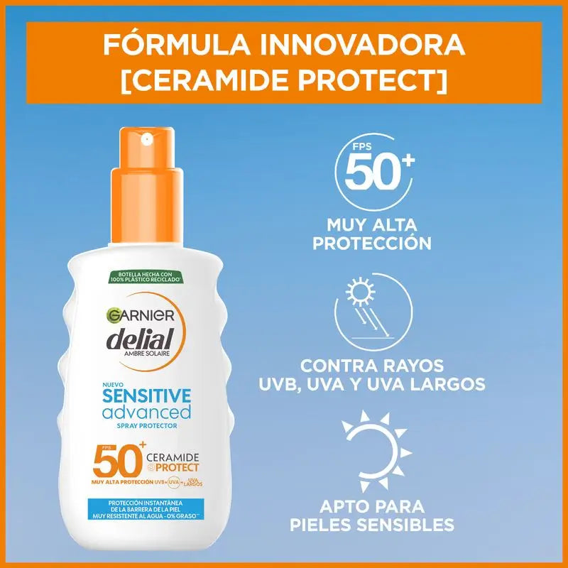 Garnier Delial Sensitive Advanced Ip50+ For Fair, Sensitive and Sun Intolerant Skin. Water Resistant,150Ml