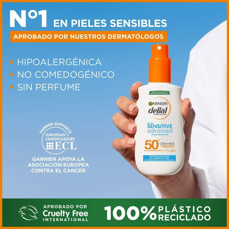 Garnier Delial Sensitive Advanced Ip50+ For Fair, Sensitive and Sun Intolerant Skin. Water Resistant,150Ml