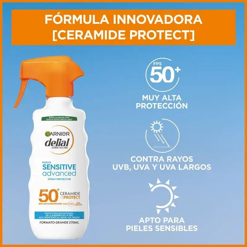 Garnier Delial Delial Sensitive Advanced Ip50+ Sun Protection Spray for Fair, Sensitive and Sun Intolerant Skin, 270Ml