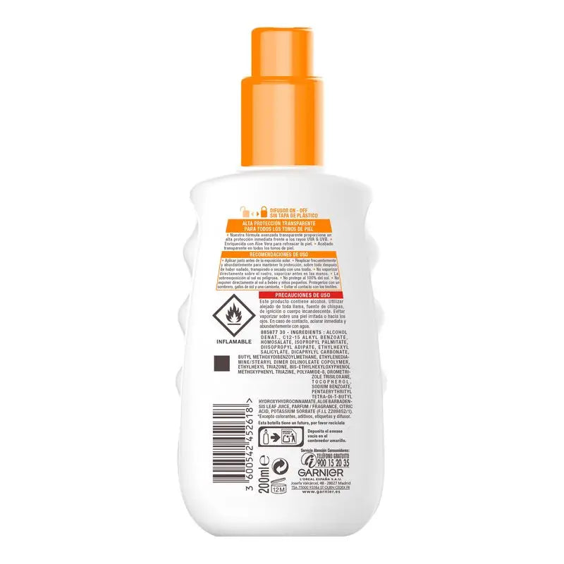 Garnier Delial Delial Invisible Protect Sun Spray. Invisible Finish On All Skin Tones Spf 50- 200Ml