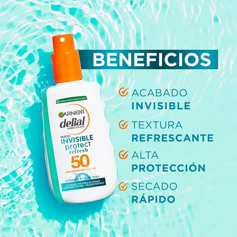 Garnier Delial Delial Invisible Protect Sun Spray. Invisible Finish On All Skin Tones Spf 50- 200Ml