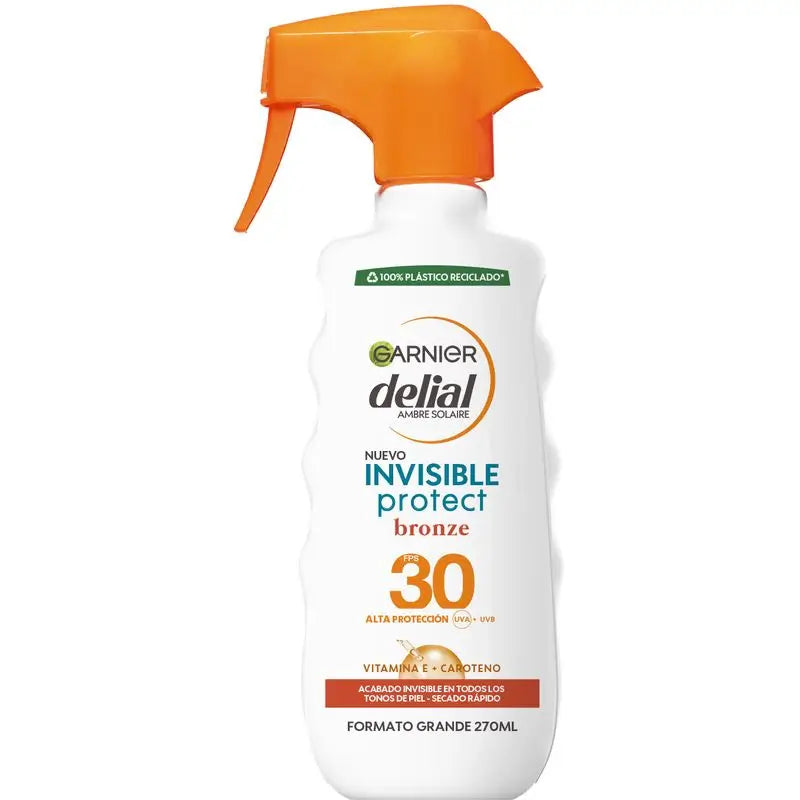 Garnier Delial Delial Invisible Protect Bronze Sun Spray with Vitamin E. Invisible Finish, Protects and Boosts Tanning Spf30, 270Ml