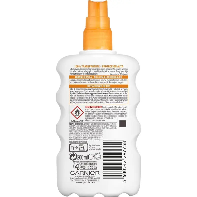 Garnier Delial Delial Invisible Protect Bronze Sun Spray Spf 30 With Vitamin E, 200Ml