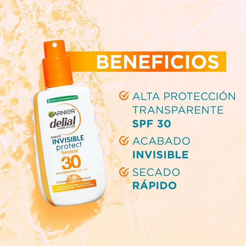 Garnier Delial Delial Invisible Protect Bronze Sun Spray Spf 30 With Vitamin E, 200Ml