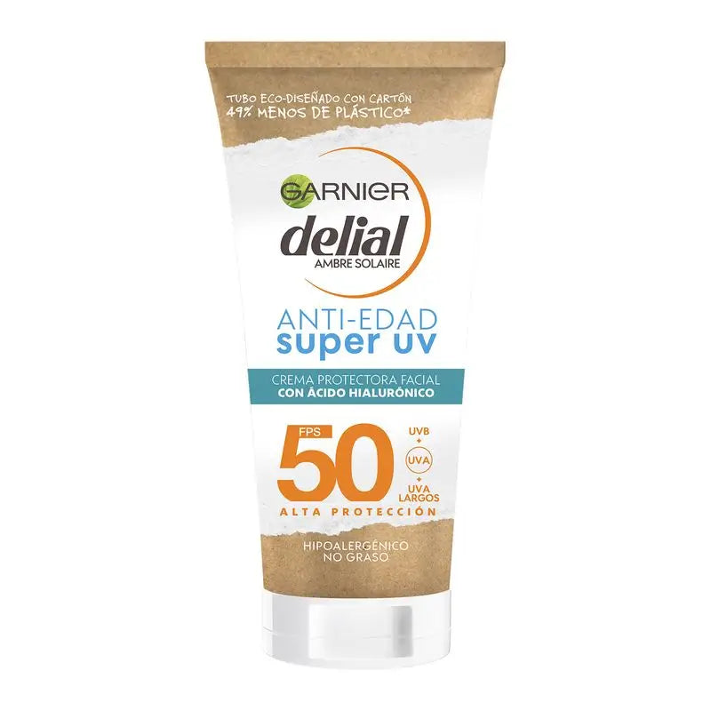 Garnier Delial Super Uv Fps50+ Daily Age Protection Cream With Hyaluronic Acid - 50Ml