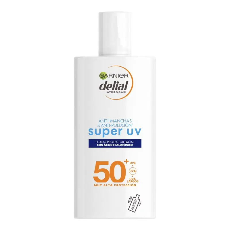 Garnier Delial Super Uv Fps50+ Daily Moisturising Fluid With Hyaluronic Acid And Vitamin E - 40Ml