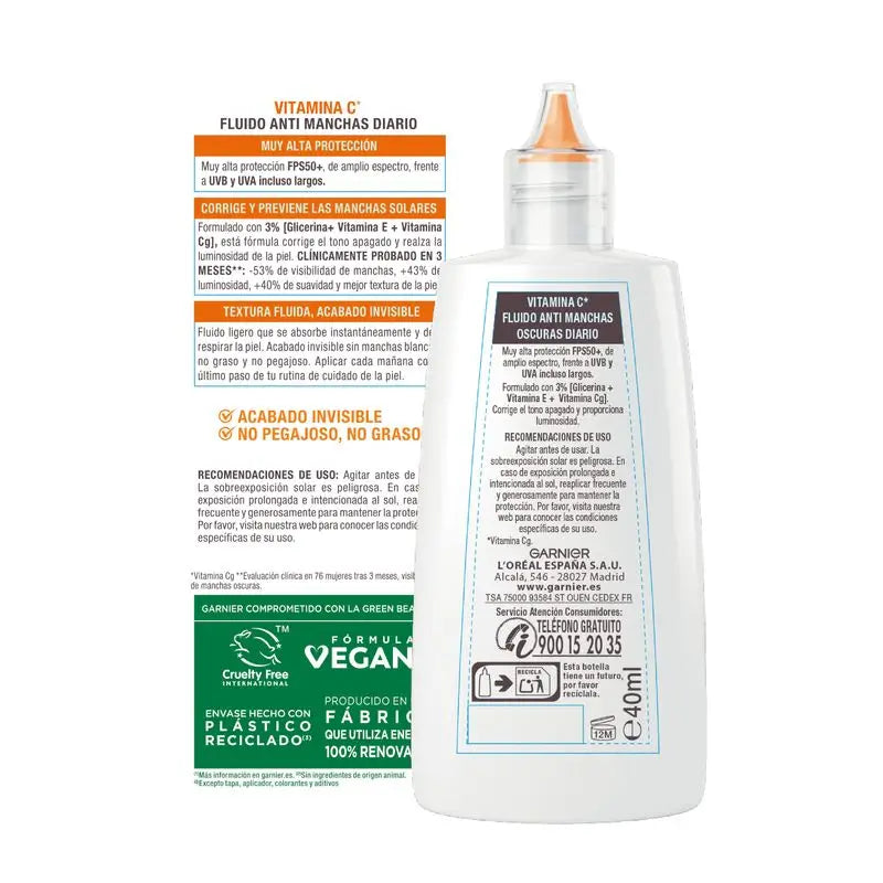 Garnier Delial Super Uv Vitamin C Fps50+ Daily Fluid Anti-Dark Spot Cream