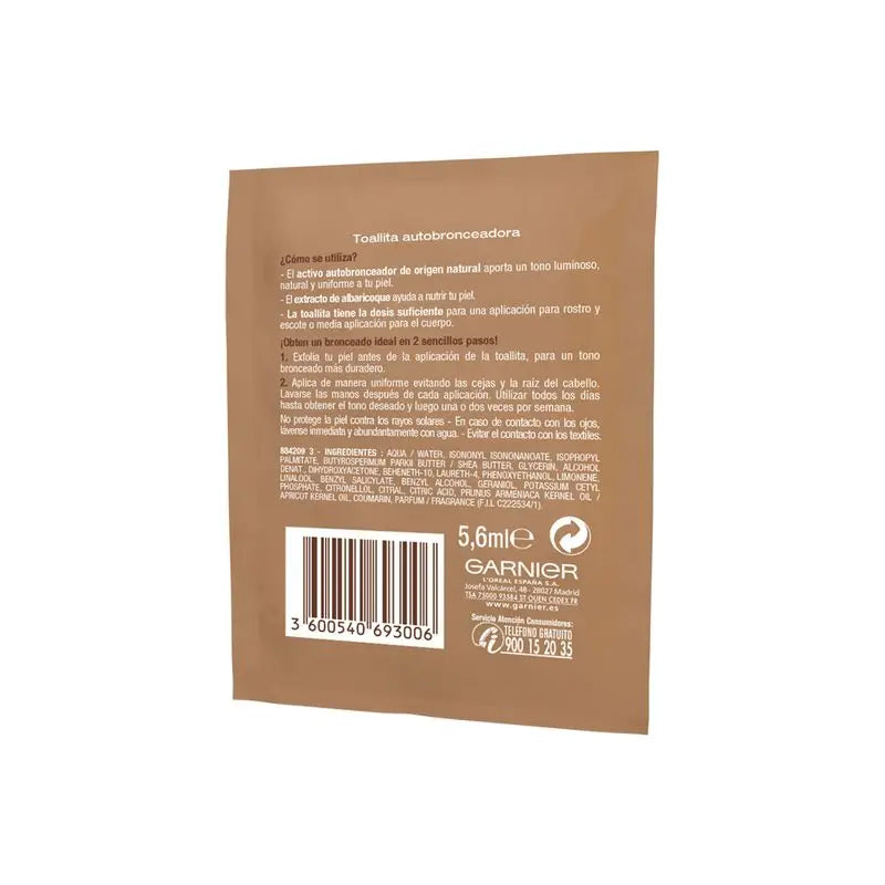 Garnier Delial Self Tanning Face & Body Wipes