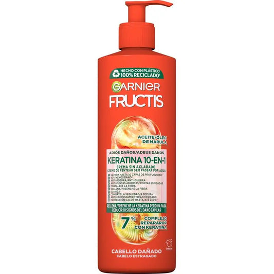 Garnier Fructis 10-In-1 Leave-In Cream With Marula Oil For Damaged Hair 400Ml