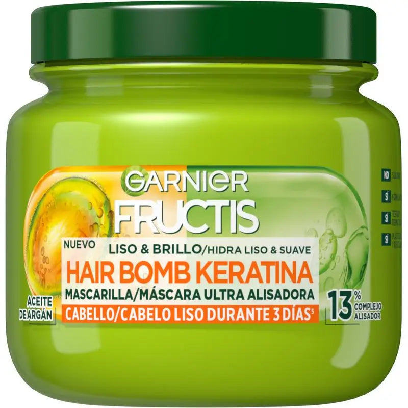 Garnier Fructis Hair Bomb Keratin Smooth & Shine Ultra Smoothing Hair Mask With Argan Oil 320 Ml.