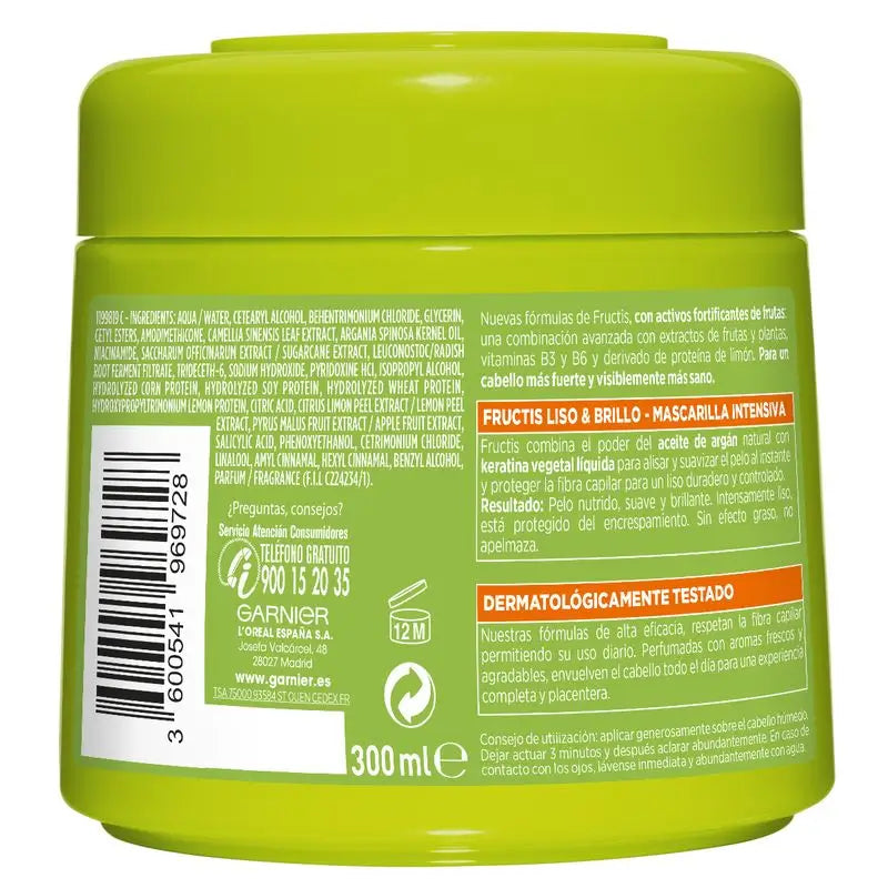 Garnier Fructis Hair Bomb Keratin Smooth & Shine Ultra Smoothing Hair Mask With Argan Oil 320 Ml.