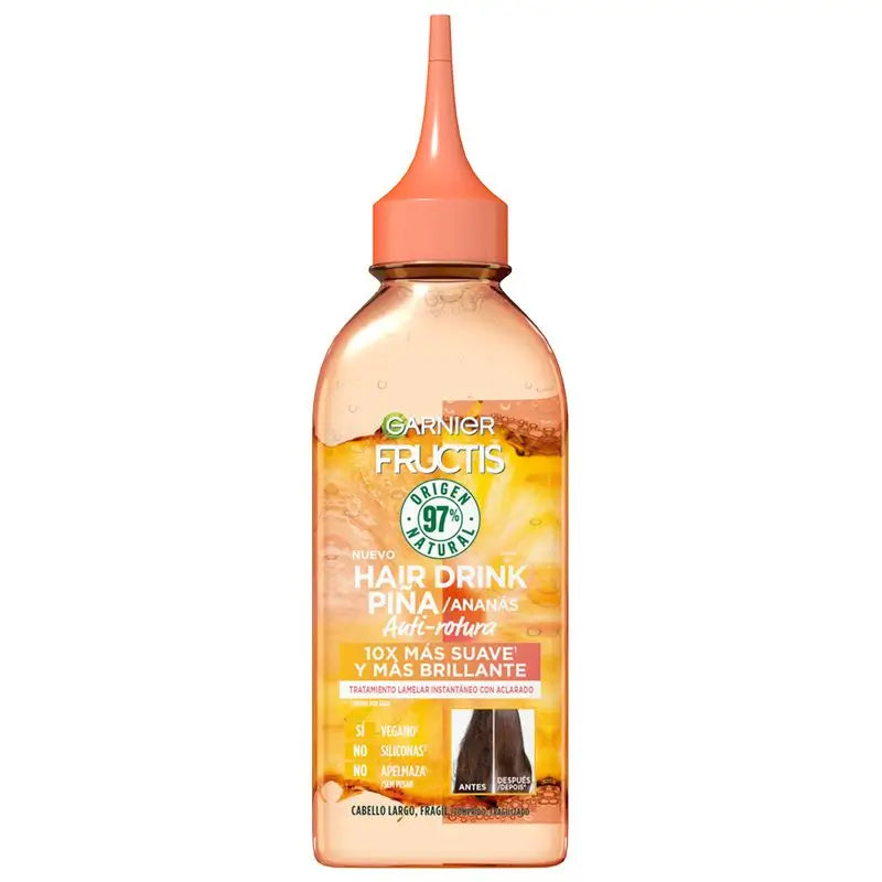 Garnier Fructis Hair Drink Pineapple Anti-Breakage. Hair 10X Softer, Shinier & Frizz Free, 200Ml