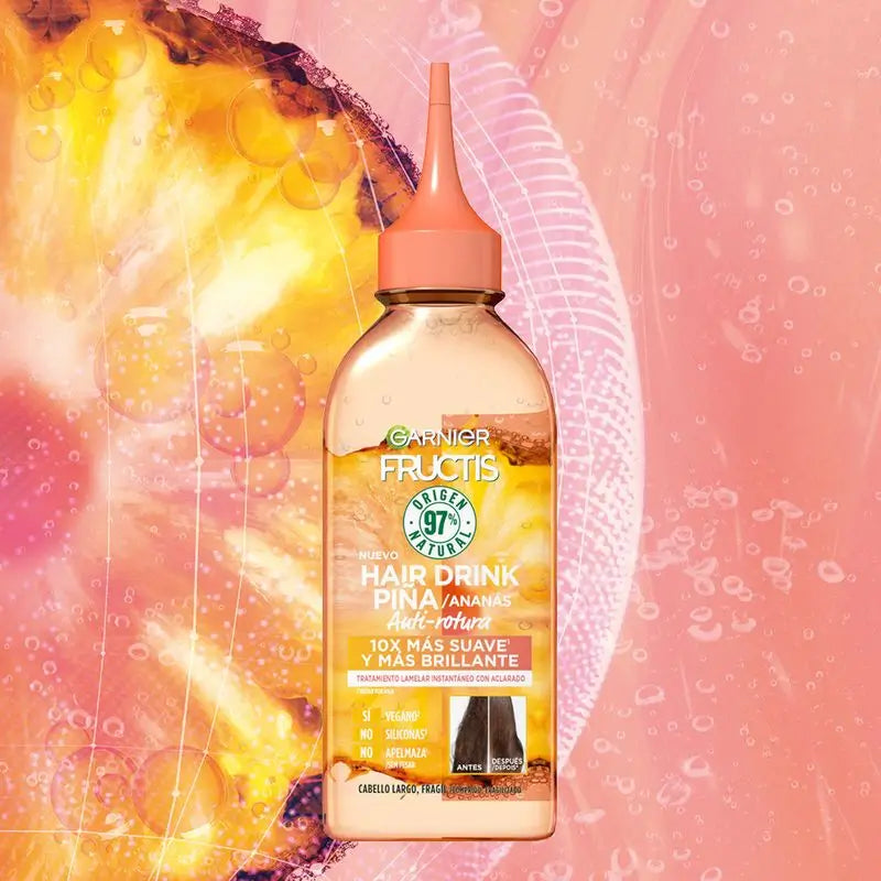 Garnier Fructis Hair Drink Pineapple Anti-Breakage. Hair 10X Softer, Shinier & Frizz Free, 200Ml