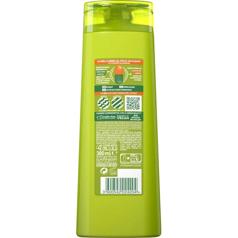 Garnier Fructis Smooth & Shine Shampoo for Straight, Stubborn or Difficult to Straighten Hair 380 Ml