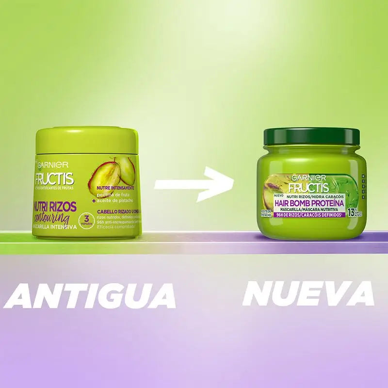 Garnier Fructis Nutri Curls Hair Bomb Protein Nourishing Hair Mask With Pistachio Oil 320 Ml.