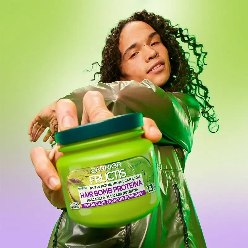 Garnier Fructis Nutri Curls Hair Bomb Protein Nourishing Hair Mask With Pistachio Oil 320 Ml.