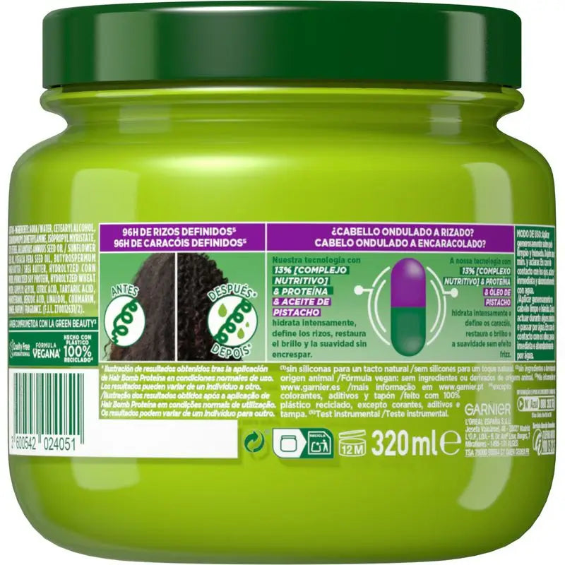 Garnier Fructis Nutri Curls Hair Bomb Protein Nourishing Hair Mask With Pistachio Oil 320 Ml.