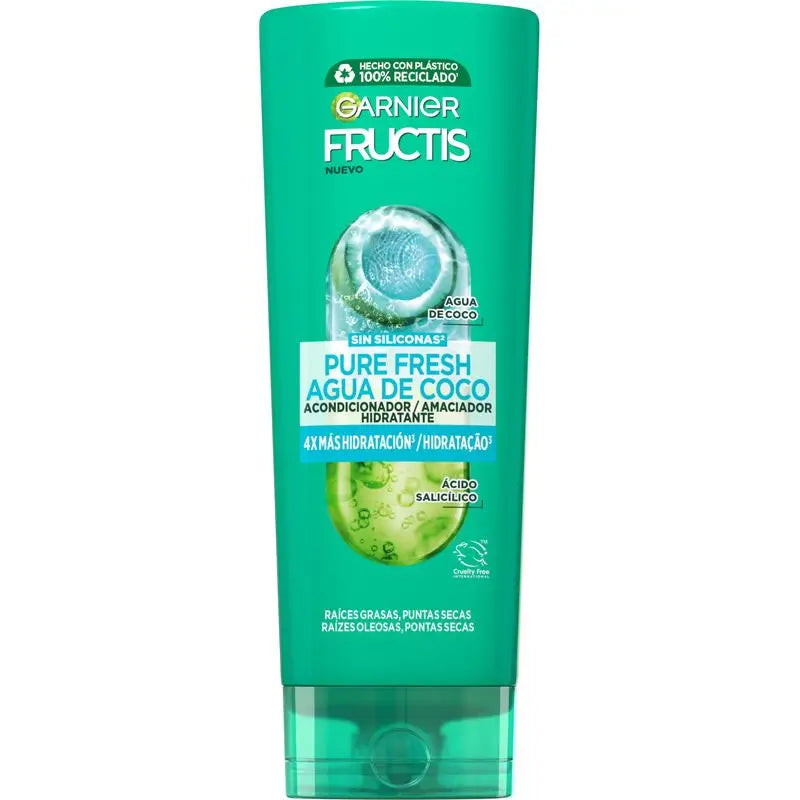 Garnier Fructis Pure Fresh Coconut Water Conditioner Normal Hair With Oily Roots And Dry Ends 250Ml