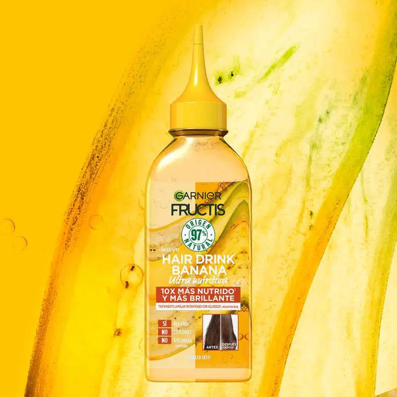 Garnier Fructis Hair Drink Banana Ultra Nourishing Lellar Treatment. Hair 10X More Nourished And Shiny, 200Ml