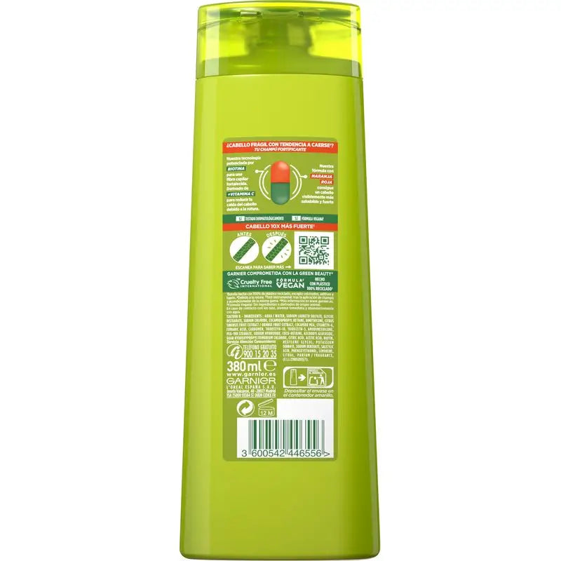 Garnier Fructis Vitamin Force Shampoo With Red Orange, Vitamin C And Biotin For Hair With A Tendency To Fall Out - 380 Ml