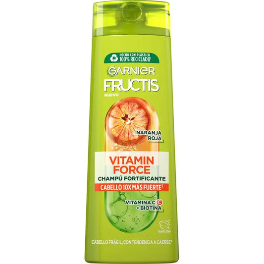 Garnier Fructis Vitamin Force Shampoo With Red Orange, Vitamin C And Biotin For Hair With A Tendency To Fall Out - 380 Ml